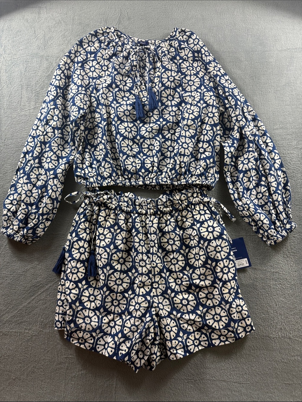 Roller Rabbit - Navy and Cream Floral Women's Shorts Set